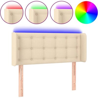 VidaXL Kopfteil - Creme - Verstellbare LED-Leuchten - Kopfteil VidaXL Kopfteil - Creme - Verstellbare LED-Leuchten - Kopfteil