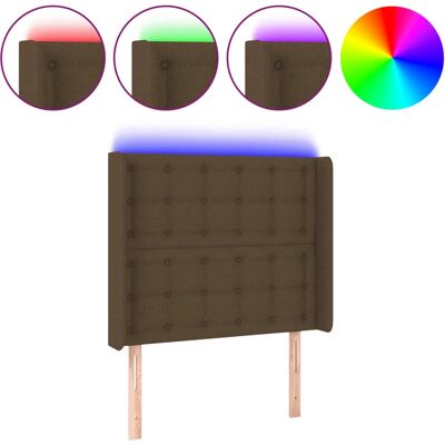 VidaXL Kopfteil mit LED - Dunkelbraun - Kopf- und Fußteil VidaXL Kopfteil mit LED - Dunkelbraun - Kopf- und Fußteil