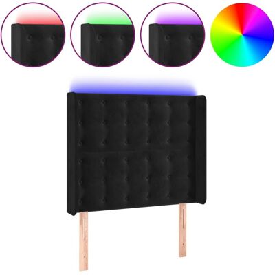 vidaXL Kopfteil mit LED - Schwarz - Nachttisch vidaXL Kopfteil mit LED - Schwarz - Nachttisch