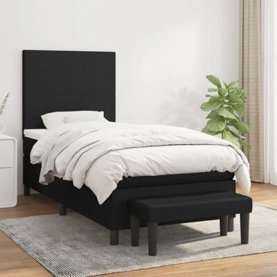 MAISONCHIC Schwarzes Einzelbett mit Taschenfederkernmatratze - Bett MAISONCHIC Schwarzes Einzelbett mit Taschenfederkernmatratze - Bett