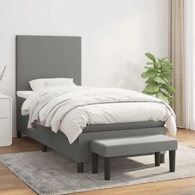 Maison Chic Bed 100x200cm donkergrijs met matras en bank Maison Chic Bed 100x200cm donkergrijs met matras en bank