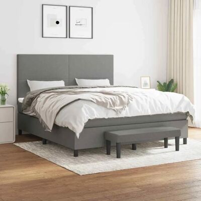 Maisonchic - Lit avec Matelas à Ressorts - Gris Maisonchic - Lit avec Matelas à Ressorts - Gris