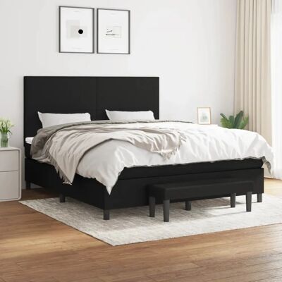 vidaXL Schwarzes Metallbett mit Matratze - Bett vidaXL Schwarzes Metallbett mit Matratze - Bett