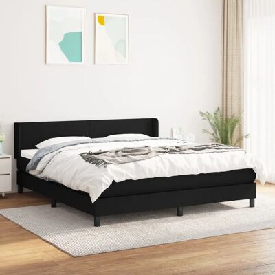 vidaXL Schwarzes 180x200cm Boxspringbett mit Matratze vidaXL Schwarzes 180x200cm Boxspringbett mit Matratze