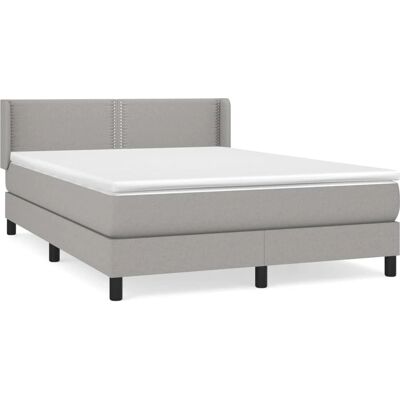 vidaXL Hellgraues Stofftaschenfederbett - Bett vidaXL Hellgraues Stofftaschenfederbett - Bett