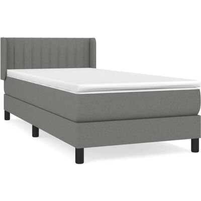 vidaXL Boxspringbett mit Matratze - Dunkelgrau - 80x200 cm vidaXL Boxspringbett mit Matratze - Dunkelgrau - 80x200 cm