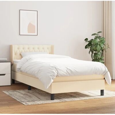 MAISONCHIC Seng med 90x190cm creme boxspring - Boxspring seng MAISONCHIC Seng med 90x190cm creme boxspring - Boxspring seng