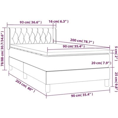 MAISONCHIC Schwarzes Einzelbett 90x200 cm - Bett MAISONCHIC Schwarzes Einzelbett 90x200 cm - Bett