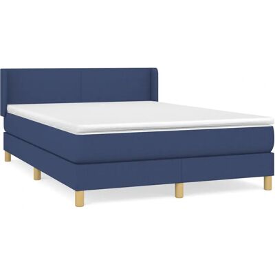 vidaXL Blaues Bettgestell mit Matratze - Bett vidaXL Blaues Bettgestell mit Matratze - Bett