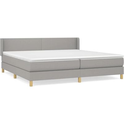 vidaXL 3130137 Hellgraues Stoffbett 200x200cm mit Matratze vidaXL 3130137 Hellgraues Stoffbett 200x200cm mit Matratze