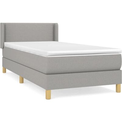 vidaXL Bett - Verstellbares Graues Einzelbett mit Taschenfederkernmatratze - Bett vidaXL Bett - Verstellbares Graues Einzelbett mit Taschenfederkernmatratze - Bett