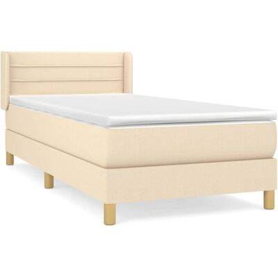 vidaXL 3130334 Bett - Einzelbett, Federkernmatratze, Creme - Bett vidaXL 3130334 Bett - Einzelbett, Federkernmatratze, Creme - Bett