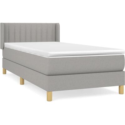 vidaXL Hellgraues Bett mit Verstellbarem Kopfteil - Bett vidaXL Hellgraues Bett mit Verstellbarem Kopfteil - Bett