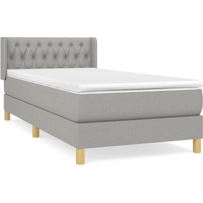 vidaXL Hellgraues verstellbares Bett mit Taschenfederkernmatratze - Bett vidaXL Hellgraues verstellbares Bett mit Taschenfederkernmatratze - Bett