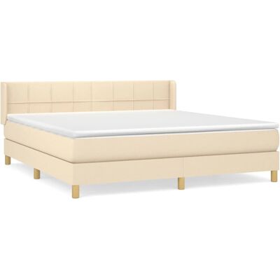 vidaXL 160x200 cm Boxspringbett - Strapazierfähiger Stoff, verstellbares Kopfteil, Taschenfederkern vidaXL 160x200 cm Boxspringbett - Strapazierfähiger Stoff, verstellbares Kopfteil, Taschenfederkern