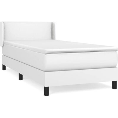 vidaXL Bett mit Matratze - Weiß, 200x200 cm, Kunstleder vidaXL Bett mit Matratze - Weiß, 200x200 cm, Kunstleder