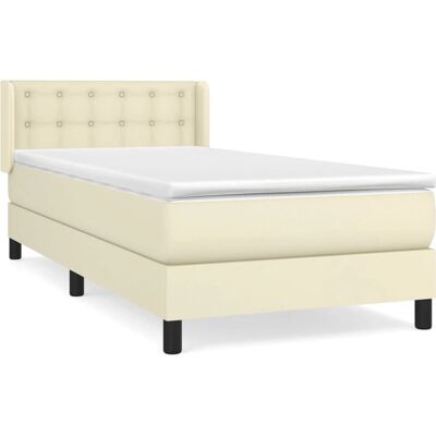 VidaXL Bett mit Matratze - Creme - Bett VidaXL Bett mit Matratze - Creme - Bett