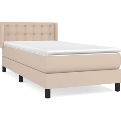 vidaXL Bett mit Cappuccino-Leder - 370027 vidaXL Bett mit Cappuccino-Leder - 370027