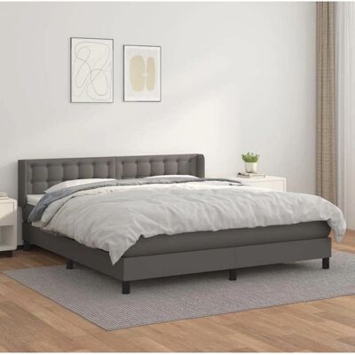 VIDAXL Graues Kunstleder 160x200 cm Bett - Bett VIDAXL Graues Kunstleder 160x200 cm Bett - Bett