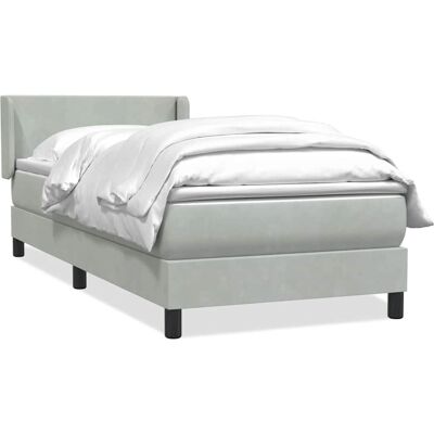 vidaXL Hellgraues Velvet-Doppelbett - Bett vidaXL Hellgraues Velvet-Doppelbett - Bett