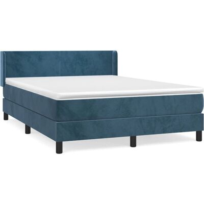 vidaXL Dunkelblau Samtbettbett - Verstellbares Kopfteil, Taschenfederkern, Mittelfest vidaXL Dunkelblau Samtbettbett - Verstellbares Kopfteil, Taschenfederkern, Mittelfest