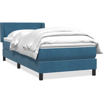 vidaXL Bett mit Samtmatratze - Dunkelblau vidaXL Bett mit Samtmatratze - Dunkelblau
