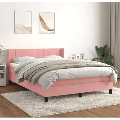 vidaXL Rosa Samtbetten mit Matratze - Bett vidaXL Rosa Samtbetten mit Matratze - Bett