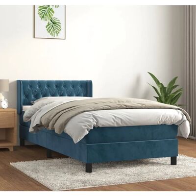 MAISONCHIC Dunkelblau Samtbetten mit Matratze & Topper - Bett MAISONCHIC Dunkelblau Samtbetten mit Matratze & Topper - Bett