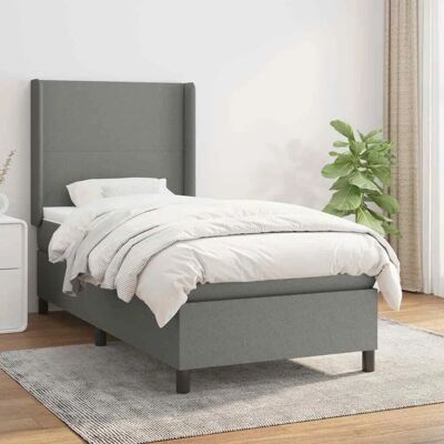 MAISON CHIC Bed met Matras - Donkergrijs 90x190cm MAISON CHIC Bed met Matras - Donkergrijs 90x190cm