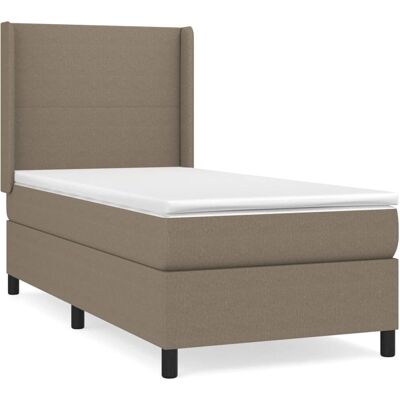 vidaXL Bett mit verstellbarem Kopfteil - Graubraun - Bett vidaXL Bett mit verstellbarem Kopfteil - Graubraun - Bett