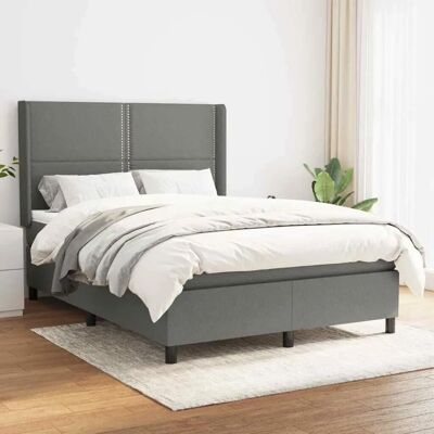 MAISONCHIC 140x190cm Dunkelgraues Bett mit verstellbarem Kopfteil MAISONCHIC 140x190cm Dunkelgraues Bett mit verstellbarem Kopfteil