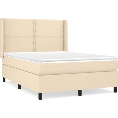 vidaXL Bett mit verstellbarem Kopfteil - 140x200 cm - Creme vidaXL Bett mit verstellbarem Kopfteil - 140x200 cm - Creme