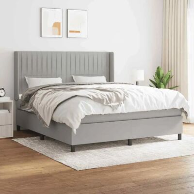 MAISONCHIC - Lys grå 180x200cm boxspring seng MAISONCHIC - Lys grå 180x200cm boxspring seng