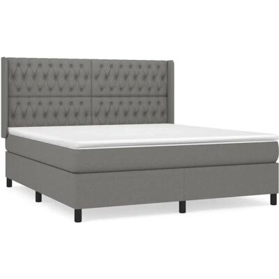 vidaXL 3131690 dunkelgrau Stoff Boxspringbett mit Matratze - Bett vidaXL 3131690 dunkelgrau Stoff Boxspringbett mit Matratze - Bett