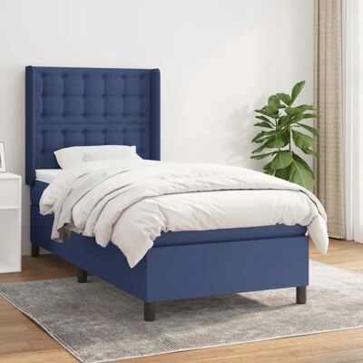 Jinlefu Blaues Bett 90x190cm - Matratze & Unterstützung Jinlefu Blaues Bett 90x190cm - Matratze & Unterstützung