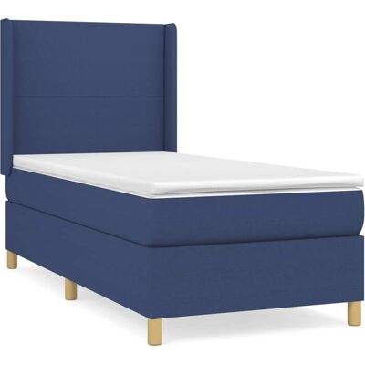 vidaXL Boxspringbett 160x200cm Blau Stoff Matratze vidaXL Boxspringbett 160x200cm Blau Stoff Matratze