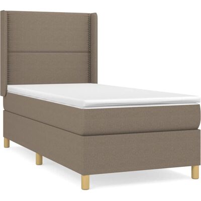 vidaXL Bett - Taupe, 90x200cm, Modell Flach - Bett vidaXL Bett - Taupe, 90x200cm, Modell Flach - Bett