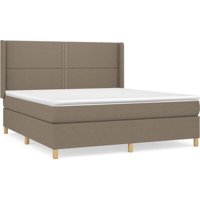 vidaXL Boxspringbett Mit Matratze 180x200 cm - Taupe vidaXL Boxspringbett Mit Matratze 180x200 cm - Taupe