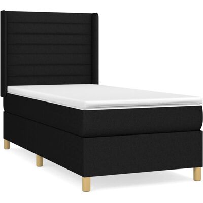 vidaXL Bett mit Taschenfederkernmatratze - Schwarz - Bett vidaXL Bett mit Taschenfederkernmatratze - Schwarz - Bett