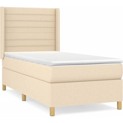 vidaXL 3132054 Bett - Taschenfederkern, Creme, Verstellbares Kopfteil vidaXL 3132054 Bett - Taschenfederkern, Creme, Verstellbares Kopfteil