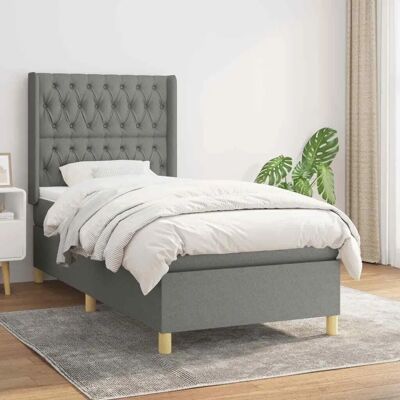 Maisonchic - Erwachsenbett mit Matratze - Grau, 90x190cm Maisonchic - Erwachsenbett mit Matratze - Grau, 90x190cm