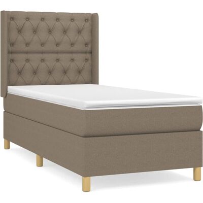 vidaXL Taupe Bett - Verstellbares Kopfteil - Bett vidaXL Taupe Bett - Verstellbares Kopfteil - Bett