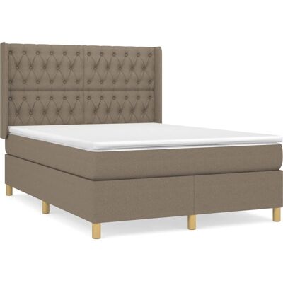 Lits box spring avec matelas taupe 140x190cm - lit - Publicité Lits box spring avec matelas taupe 140x190cm - lit - Publicité