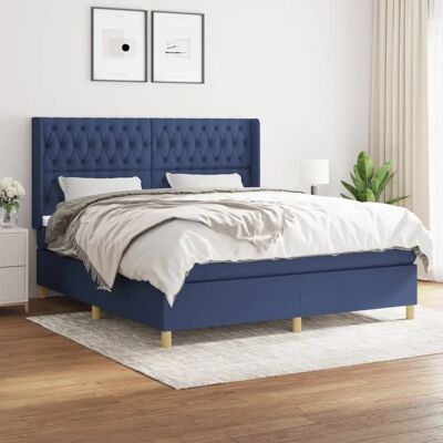 Maisonchic Blåt Boxspring Seng - Madras & Ramme Maisonchic Blåt Boxspring Seng - Madras & Ramme