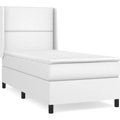 vidaXL Boxspringbett mit Matratze - Weiß - 200x200 cm vidaXL Boxspringbett mit Matratze - Weiß - 200x200 cm