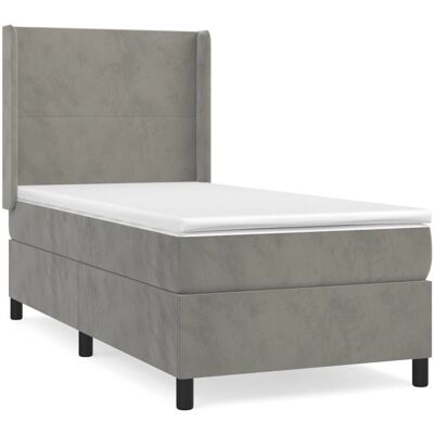 vidaXL Hellgraues Samtbettenbett - Bett vidaXL Hellgraues Samtbettenbett - Bett