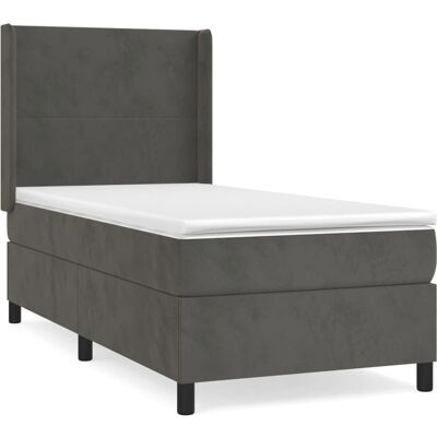 vidaXL 3132574 Dunkelgraues Samtbett mit Matratze vidaXL 3132574 Dunkelgraues Samtbett mit Matratze
