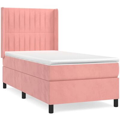 vidaXL Rosa Sammetbett mit verstellbarer Kopfteil - Bett vidaXL Rosa Sammetbett mit verstellbarer Kopfteil - Bett