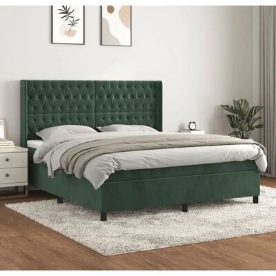 Vidaxl Dunkelgrüner Samtbetten 180x200 cm Bett Vidaxl Dunkelgrüner Samtbetten 180x200 cm Bett