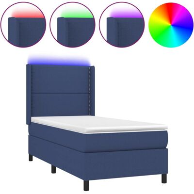 VidaXL Blaues Bett mit LED - 90x190cm, Modell 3138203 VidaXL Blaues Bett mit LED - 90x190cm, Modell 3138203